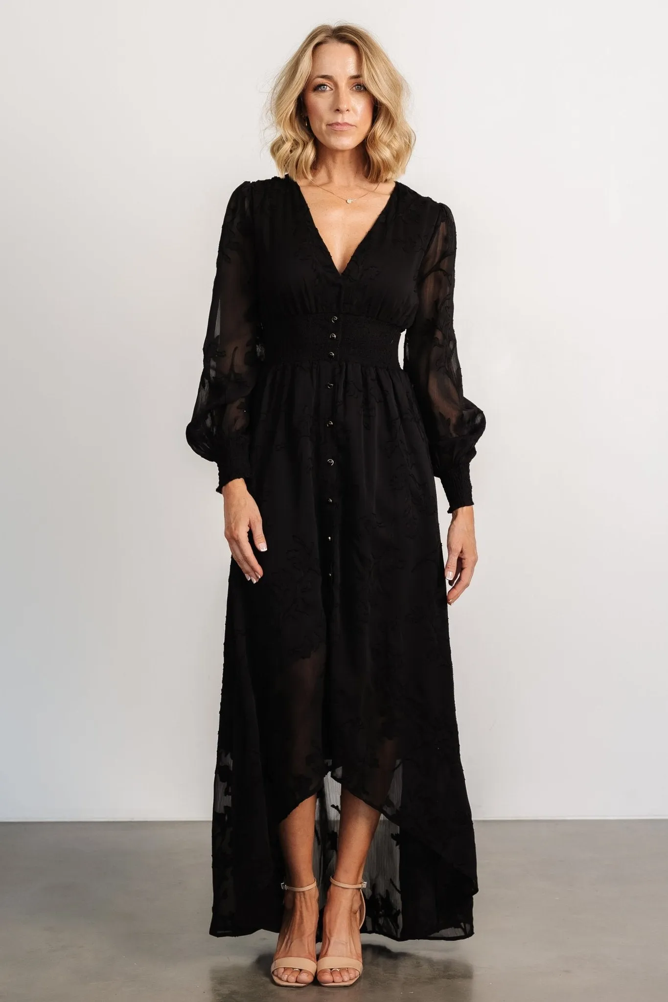 Mayfair High Low Maxi Dress | Black sold by Baltic Born