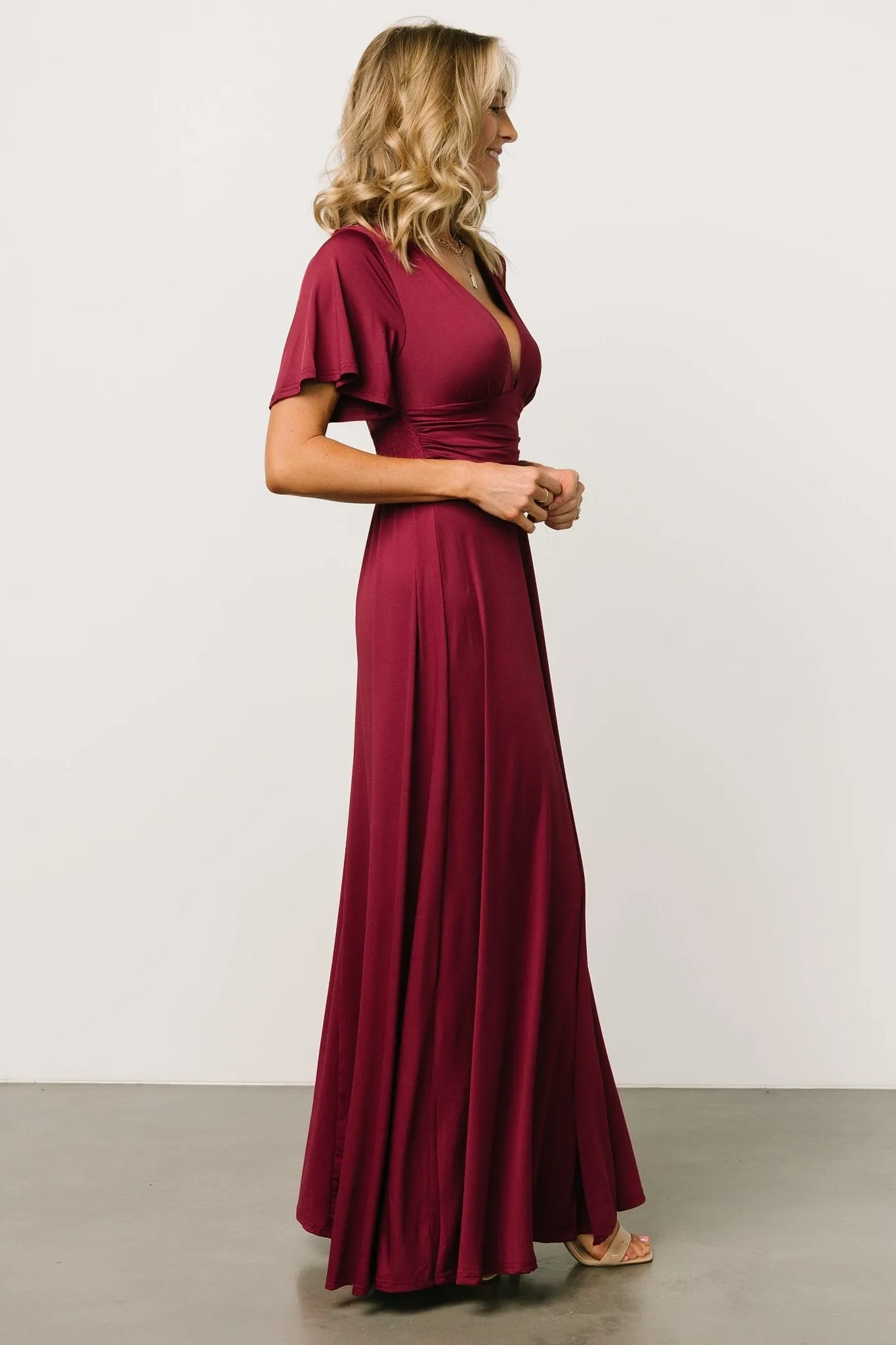 Emberly Maxi Dress | Wine sold by Baltic Born product image thumbnail 3