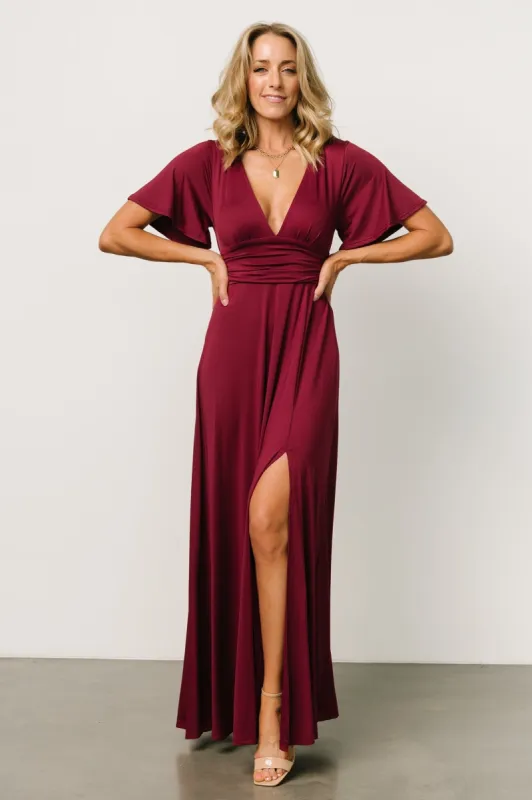 Emberly Maxi Dress | Wine sold by Baltic Born