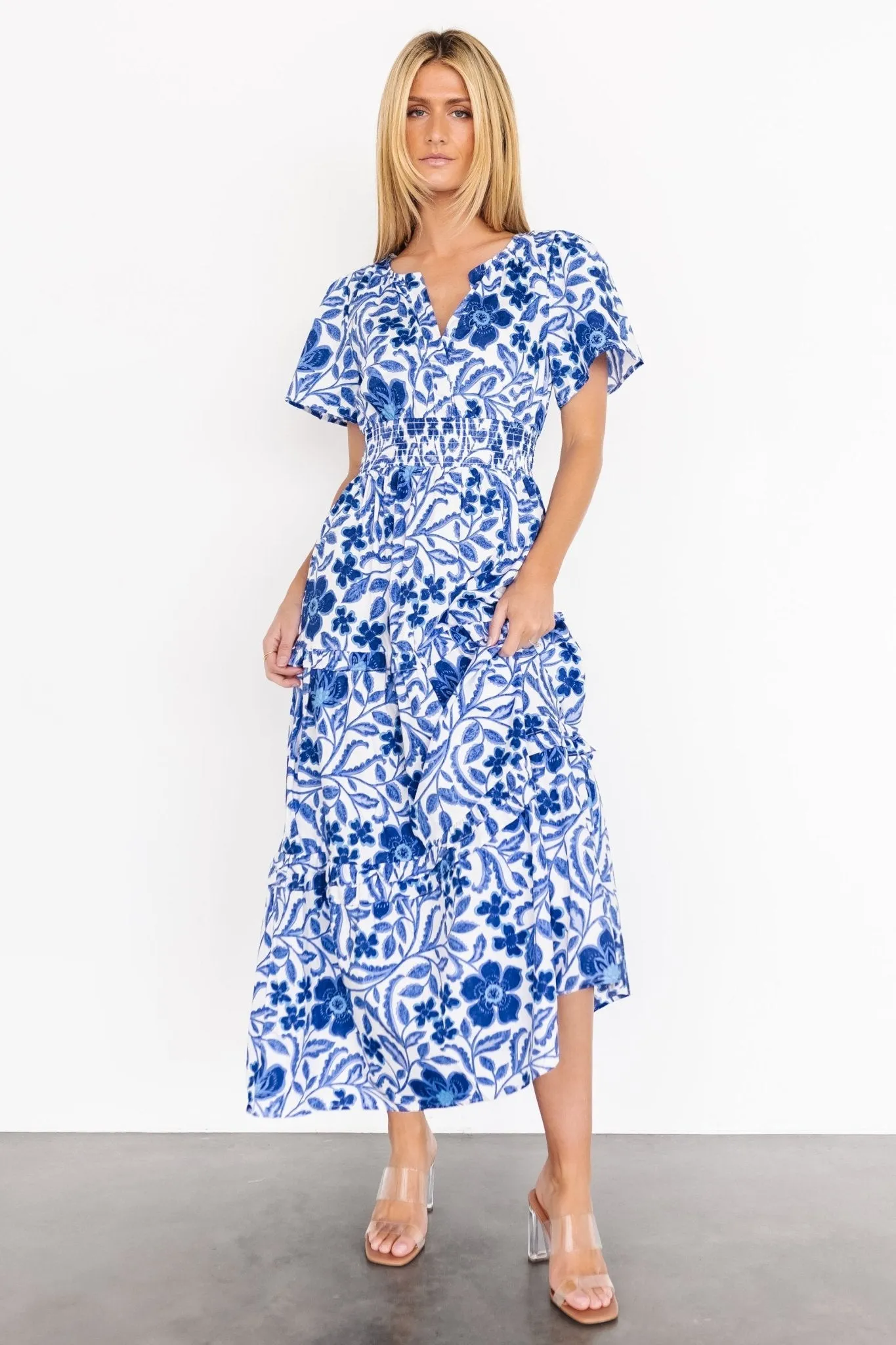 Kiana Poplin Maxi Dress | Blue Multi sold by Baltic Born product image thumbnail 4