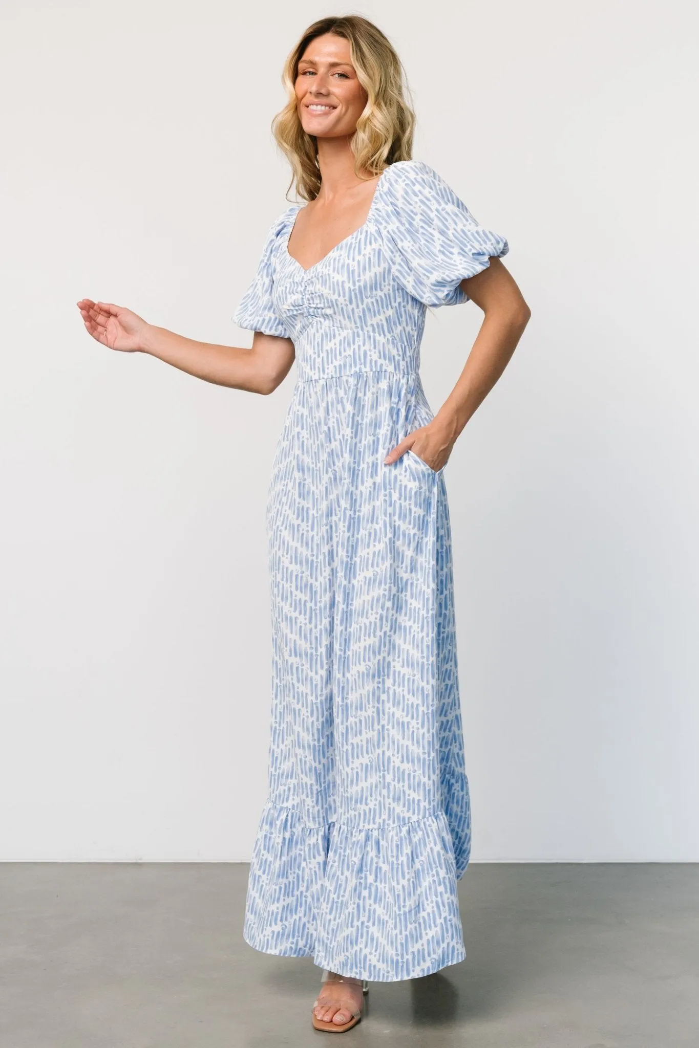 Durban Maxi Dress | Dusty Blue Print sold by Baltic Born product image thumbnail 3