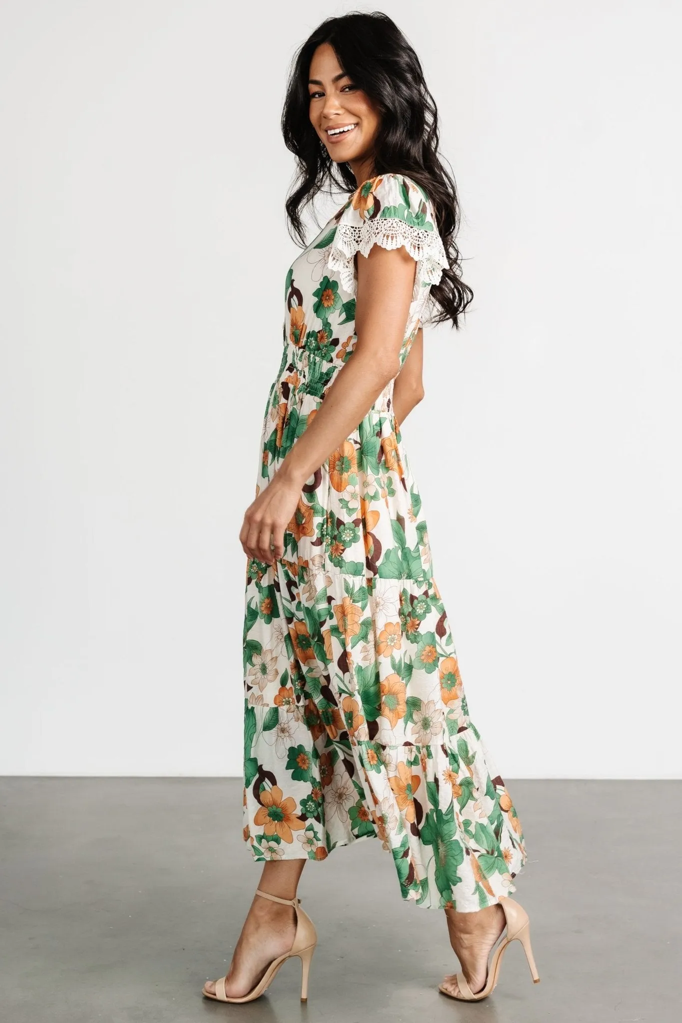 Aliyah Midi Dress | Green Floral sold by Baltic Born product image thumbnail 4