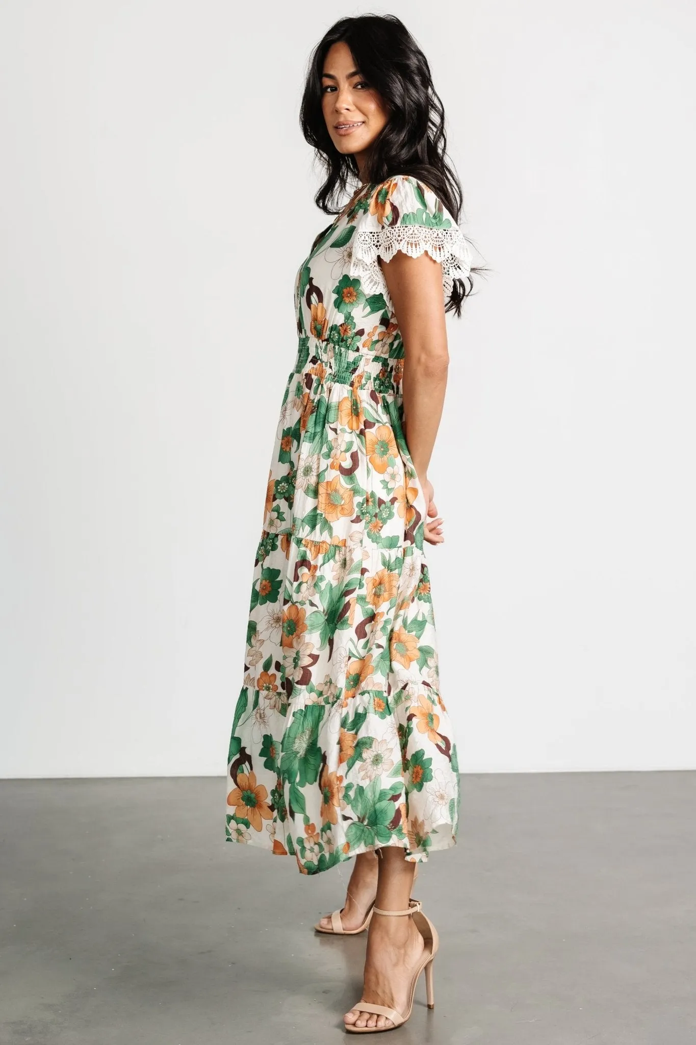 Aliyah Midi Dress | Green Floral sold by Baltic Born product image thumbnail 5