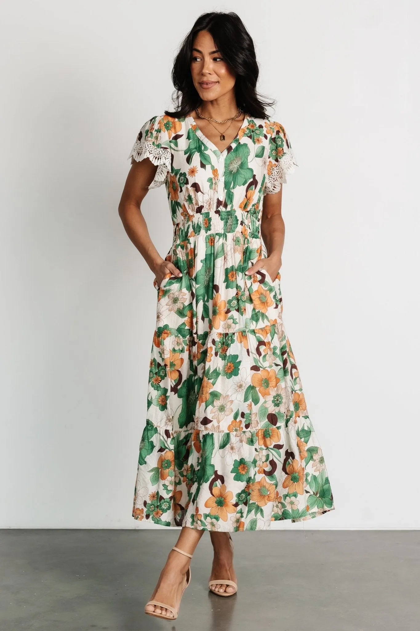 Aliyah Midi Dress | Green Floral sold by Baltic Born product image thumbnail 2