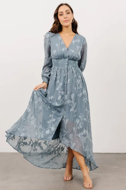 Mayfair High Low Maxi Dress | Dusty Blue sold by Baltic Born