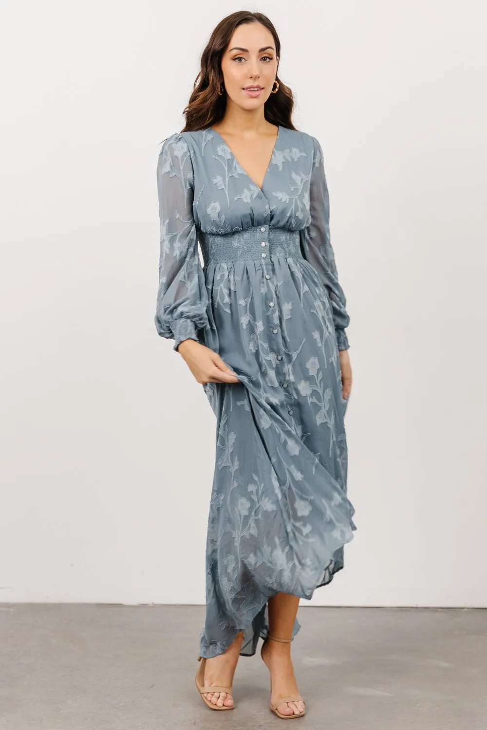 Mayfair High Low Maxi Dress | Dusty Blue sold by Baltic Born product image thumbnail 5