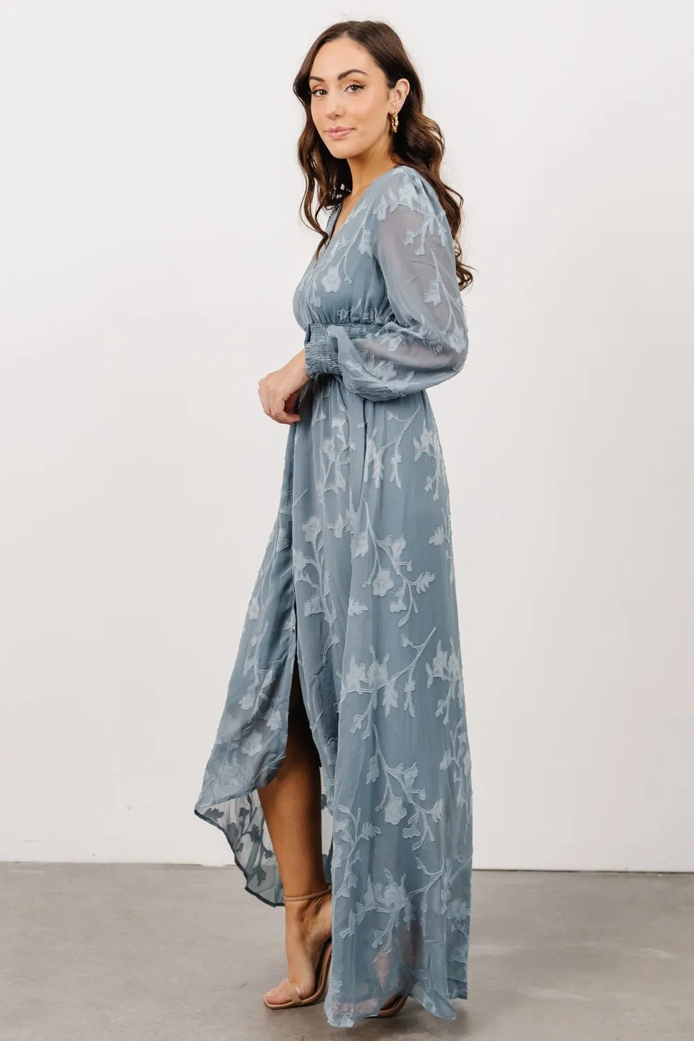 Mayfair High Low Maxi Dress | Dusty Blue sold by Baltic Born product image thumbnail 3