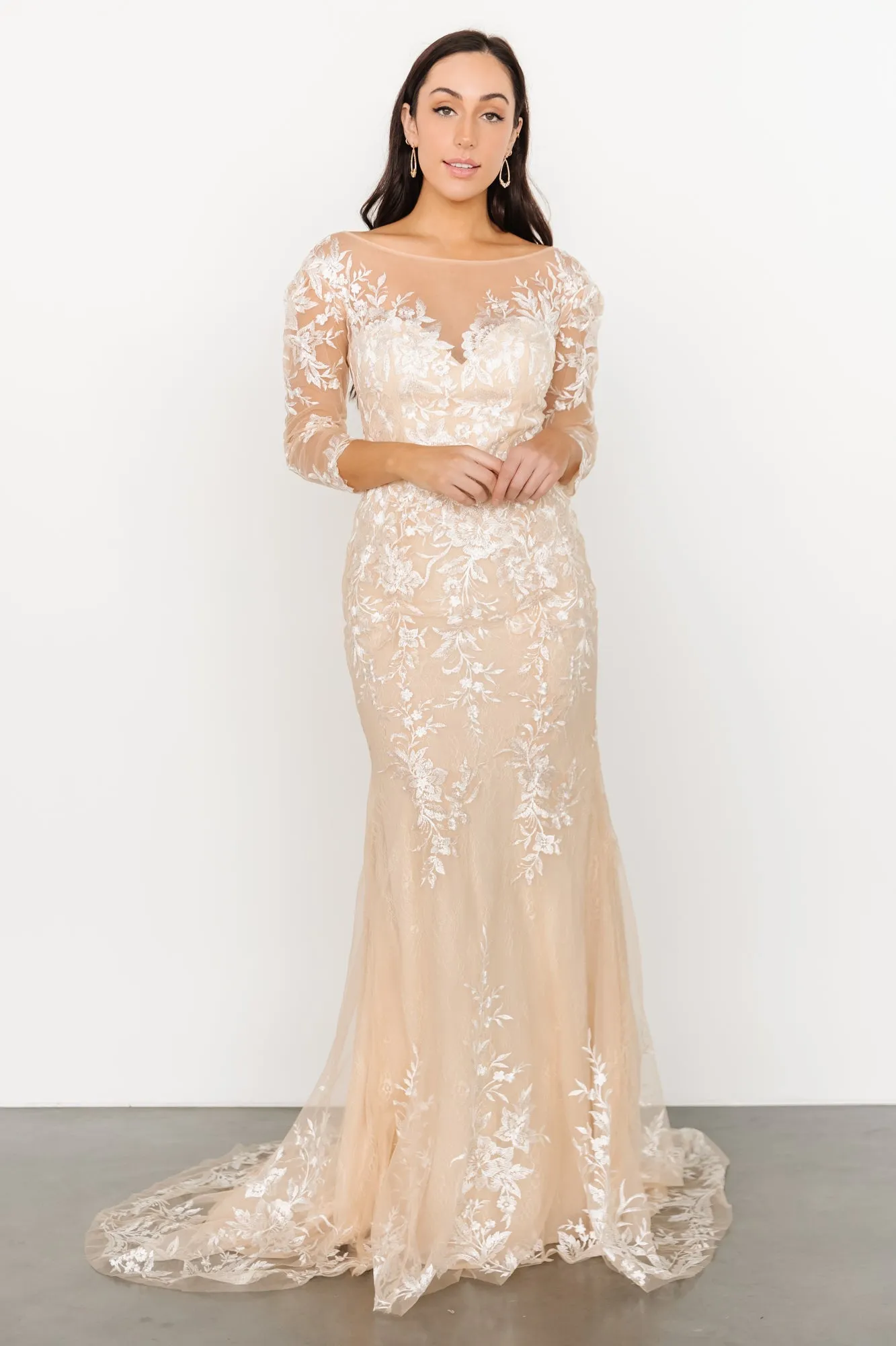 Dearest Lace Bridal Gown | Beige + Ivory sold by Baltic Born product image thumbnail 5