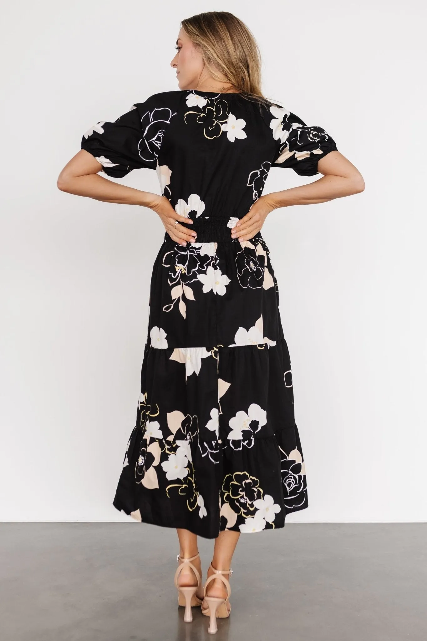 Hacienda Tiered Midi Dress | Black Multi sold by Baltic Born product image thumbnail 5