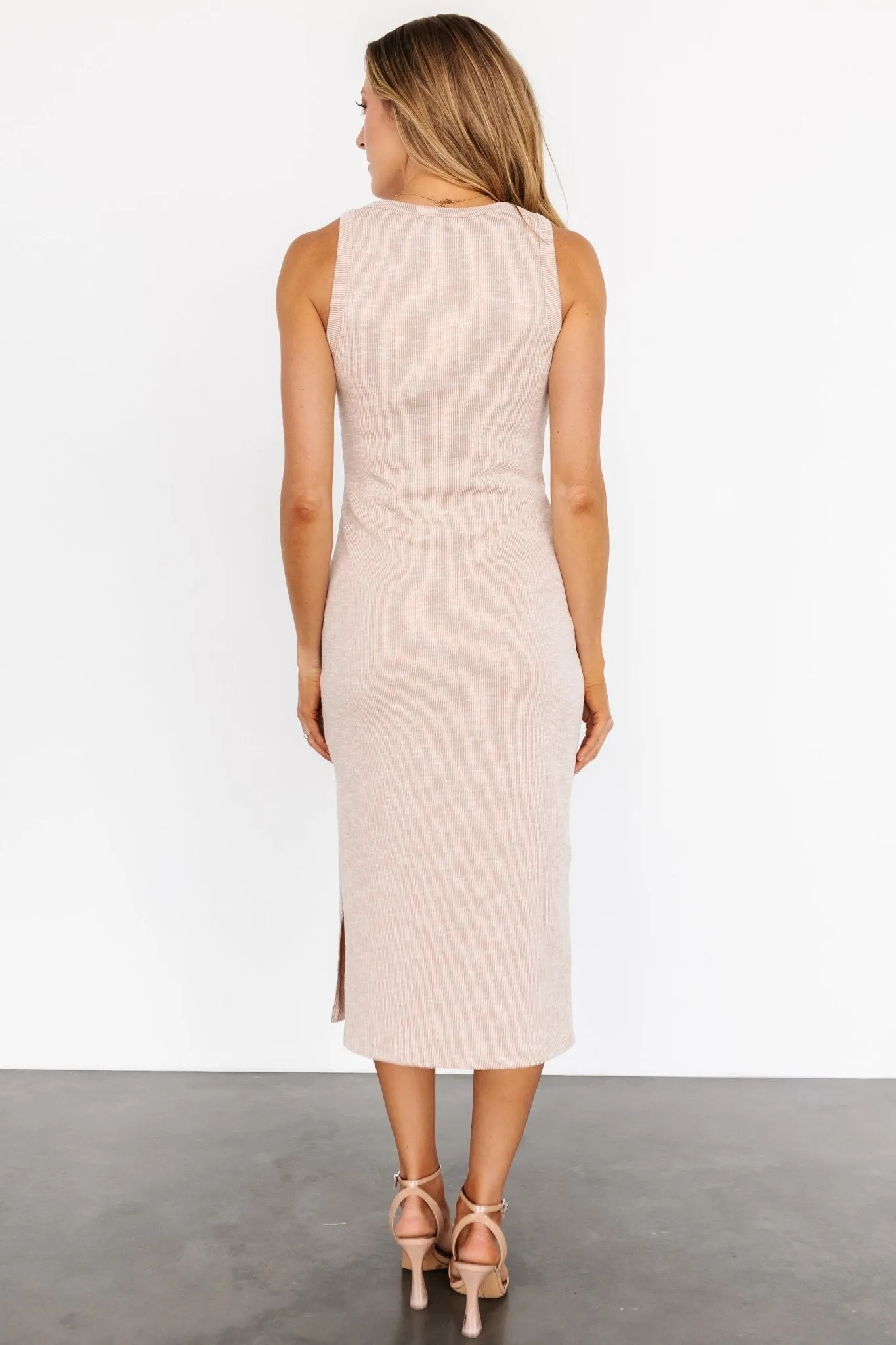 Vince Tank Ribbed Dress | Oatmeal sold by Baltic Born product image thumbnail 4