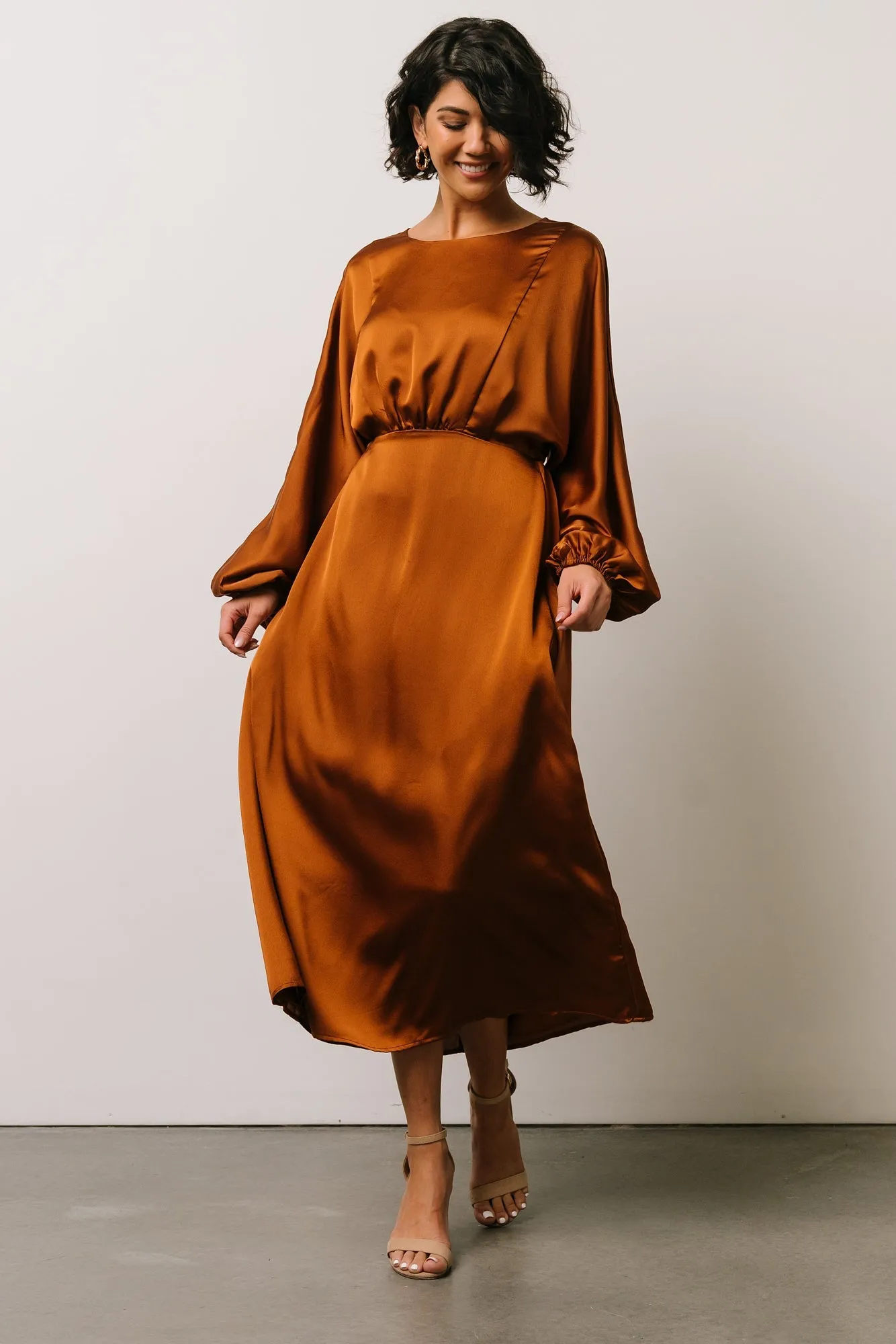 Balta Satin Midi Dress | Bronze sold by Baltic Born product image thumbnail 5
