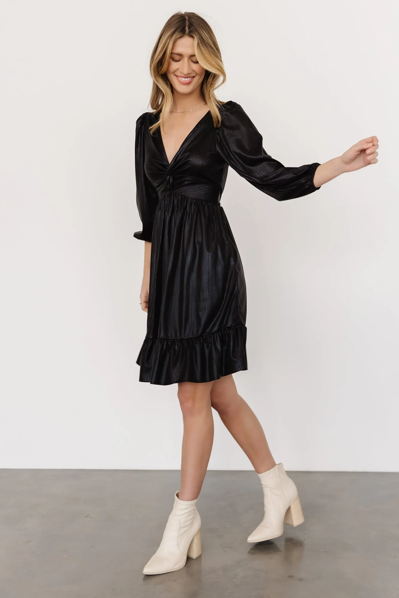 Louvre Metallic Dress | Black sold by Baltic Born product image thumbnail 3