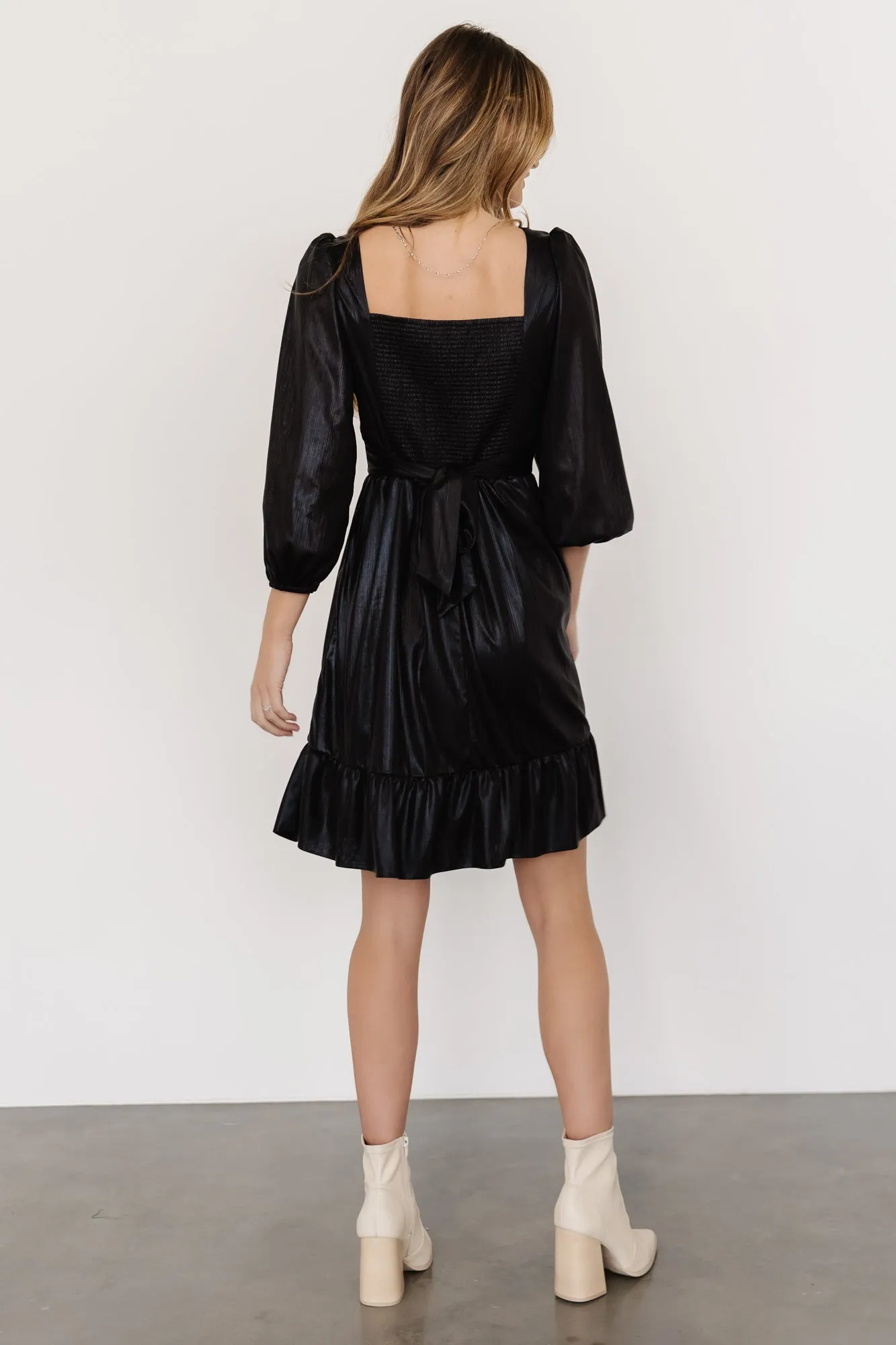 Louvre Metallic Dress | Black sold by Baltic Born product image thumbnail 4