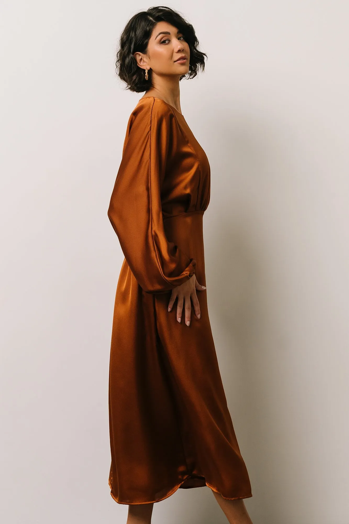 Balta Satin Midi Dress | Bronze sold by Baltic Born product image thumbnail 3