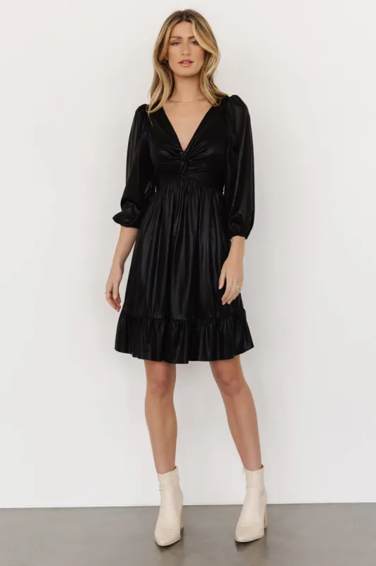 Louvre Metallic Dress | Black sold by Baltic Born