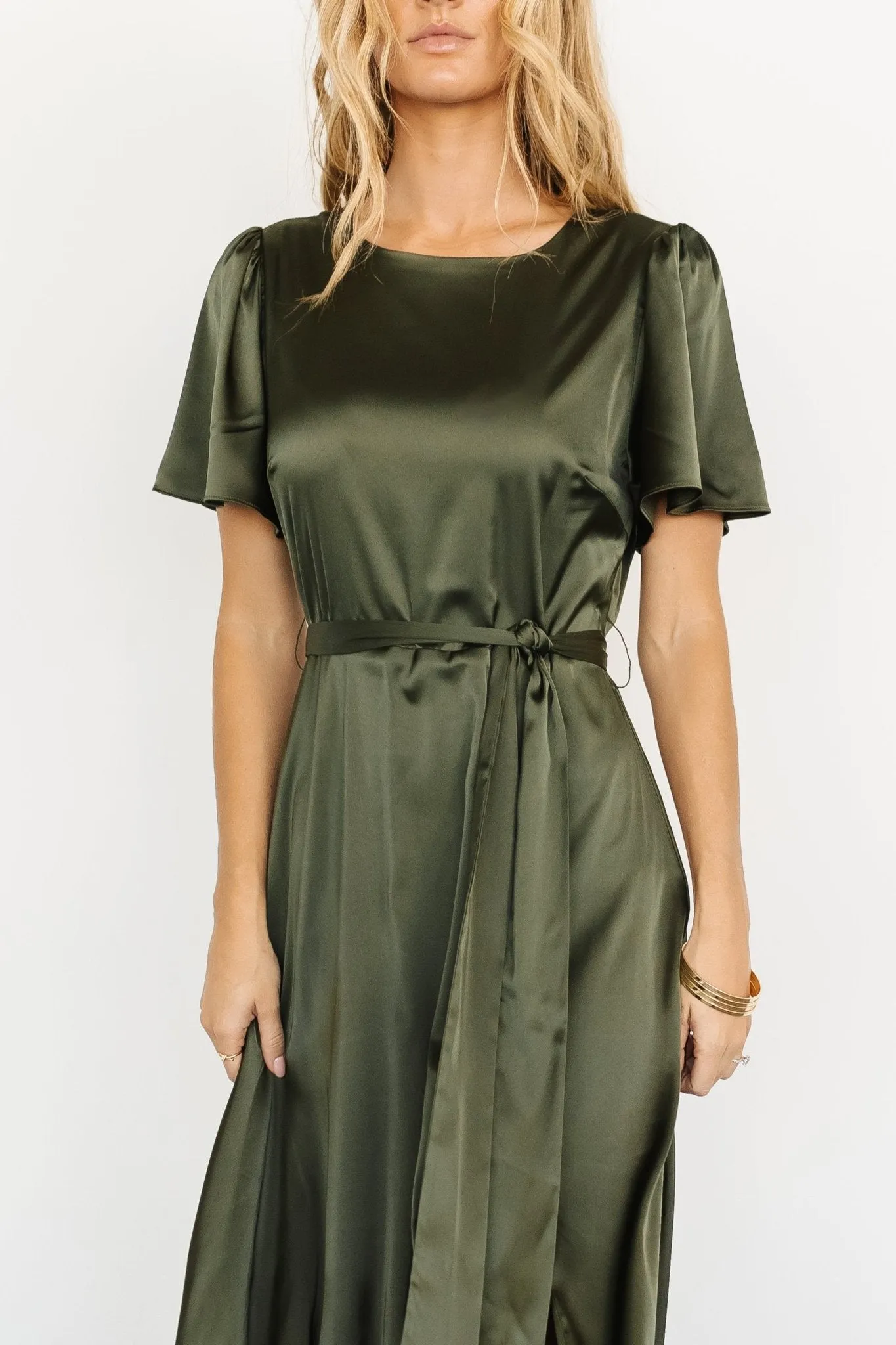 Agnes Satin Maxi Dress | Juniper Green sold by Baltic Born product image thumbnail 4