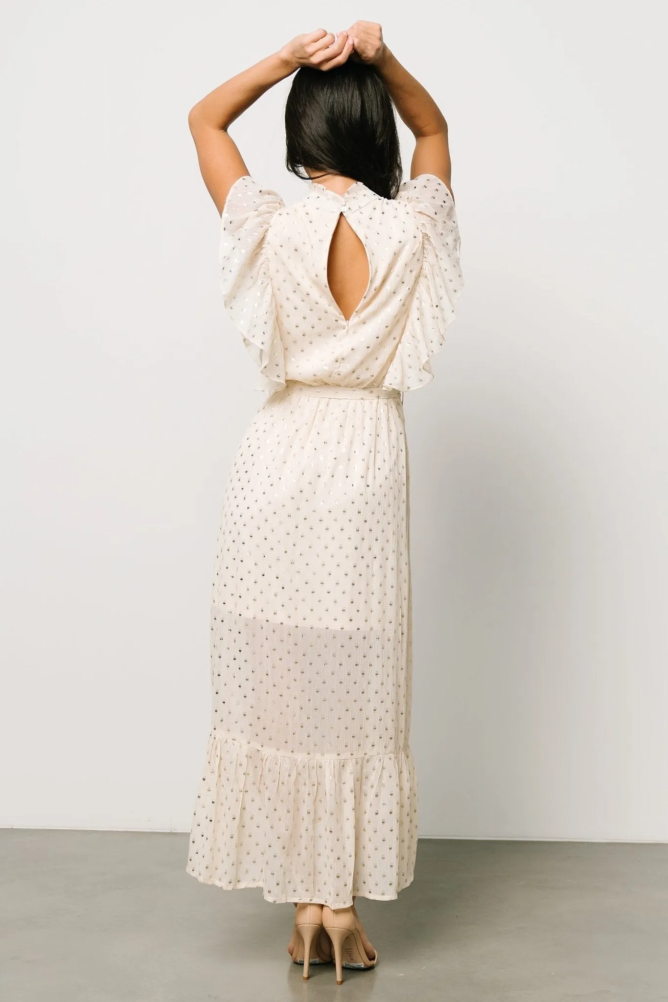 Jerika Midi Dress | Natural + Gold sold by Baltic Born product image thumbnail 5