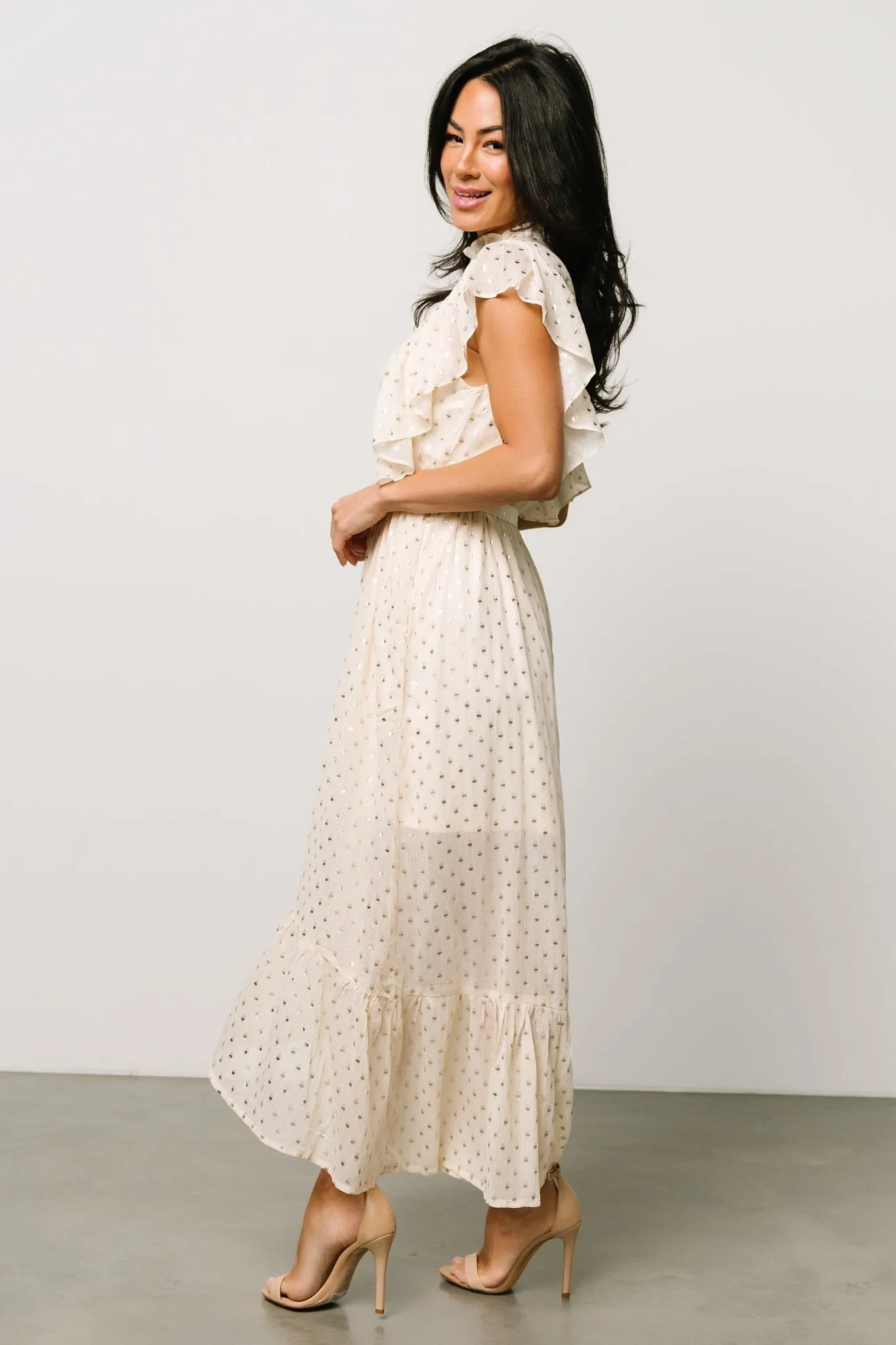 Jerika Midi Dress | Natural + Gold sold by Baltic Born product image thumbnail 2