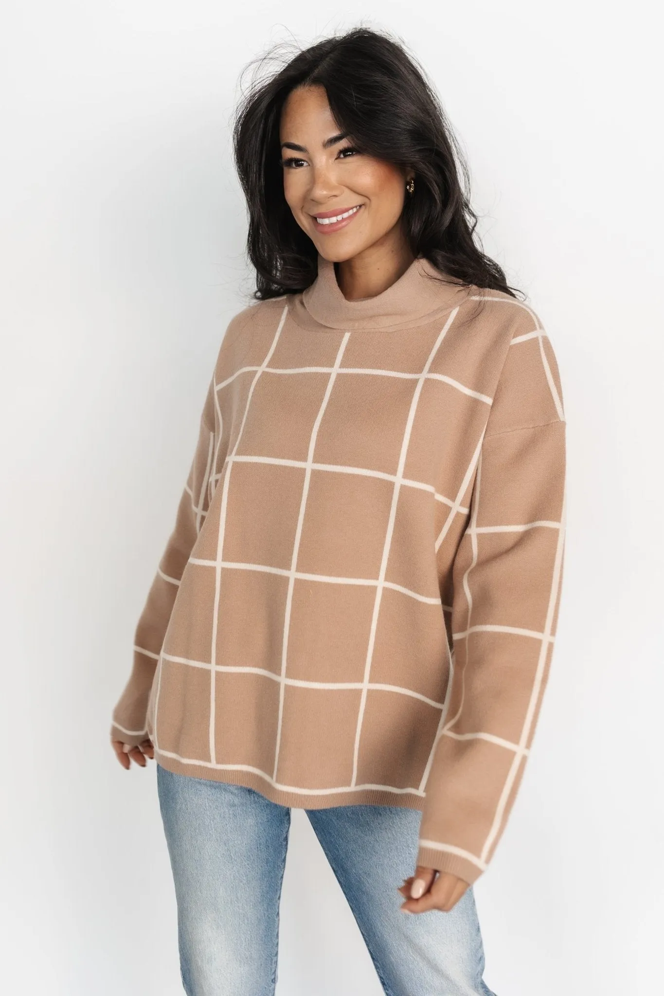 Tahoe Turtleneck Sweater | Taupe + Cream sold by Baltic Born product image thumbnail 2