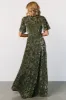 Veronica Velvet Maxi Dress | Dark Sage sold by Baltic Born