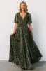 Veronica Velvet Maxi Dress | Dark Sage sold by Baltic Born