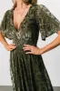Veronica Velvet Maxi Dress | Dark Sage sold by Baltic Born