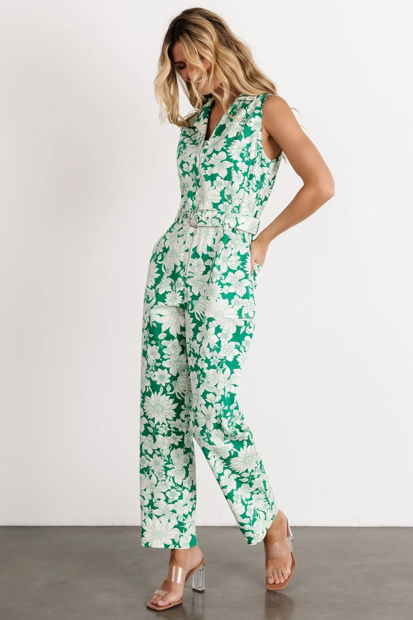 Rikki Tank Jumpsuit | Green Floral sold by Baltic Born product image thumbnail 5