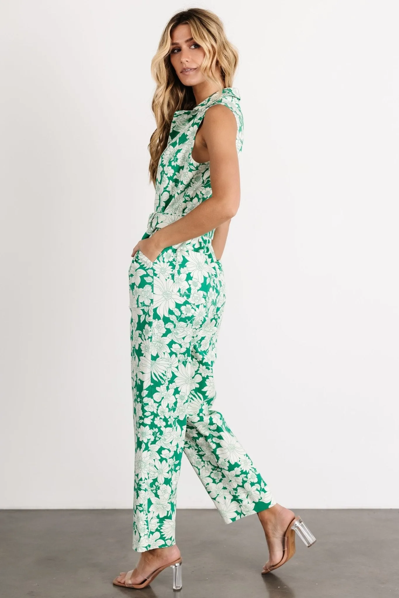 Rikki Tank Jumpsuit | Green Floral sold by Baltic Born product image thumbnail 3