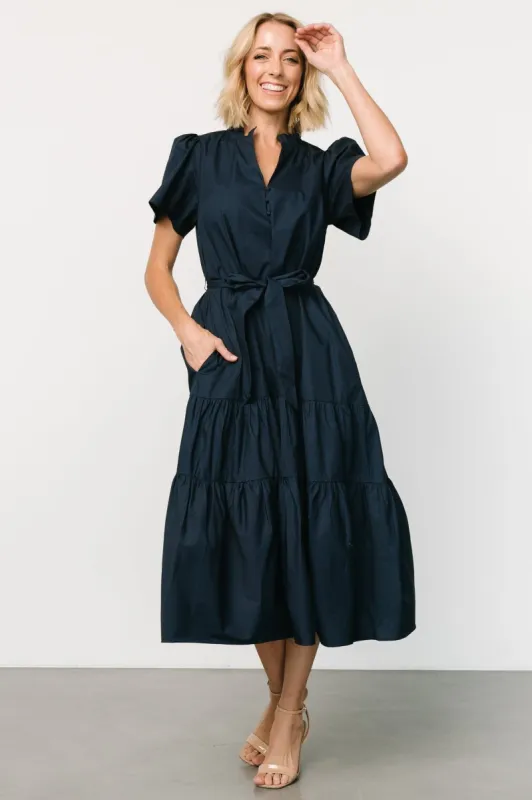 Providence Poplin Dress | Navy sold by Baltic Born
