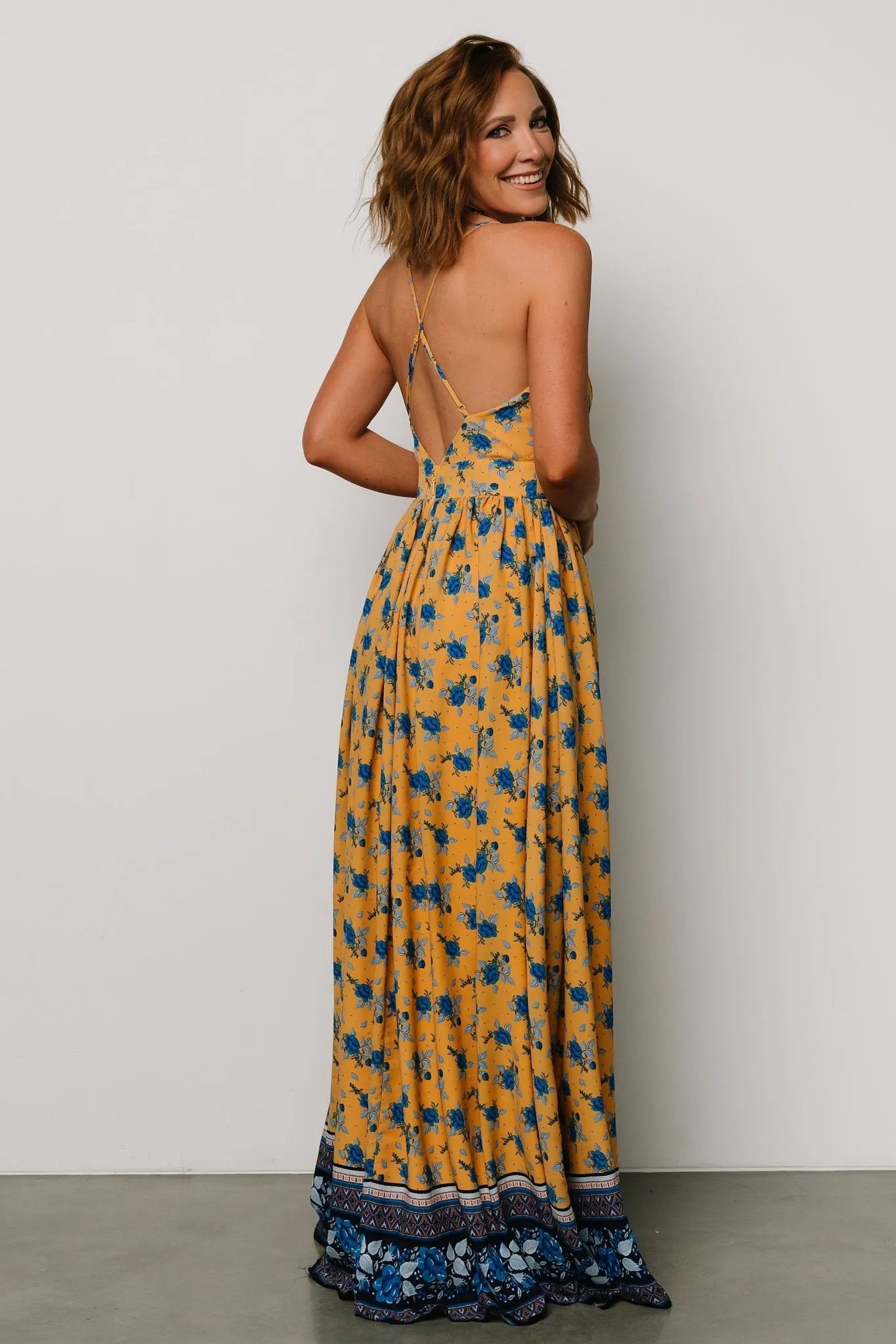 Brylee Maxi Dress | Mustard + Navy sold by Baltic Born product image thumbnail 2