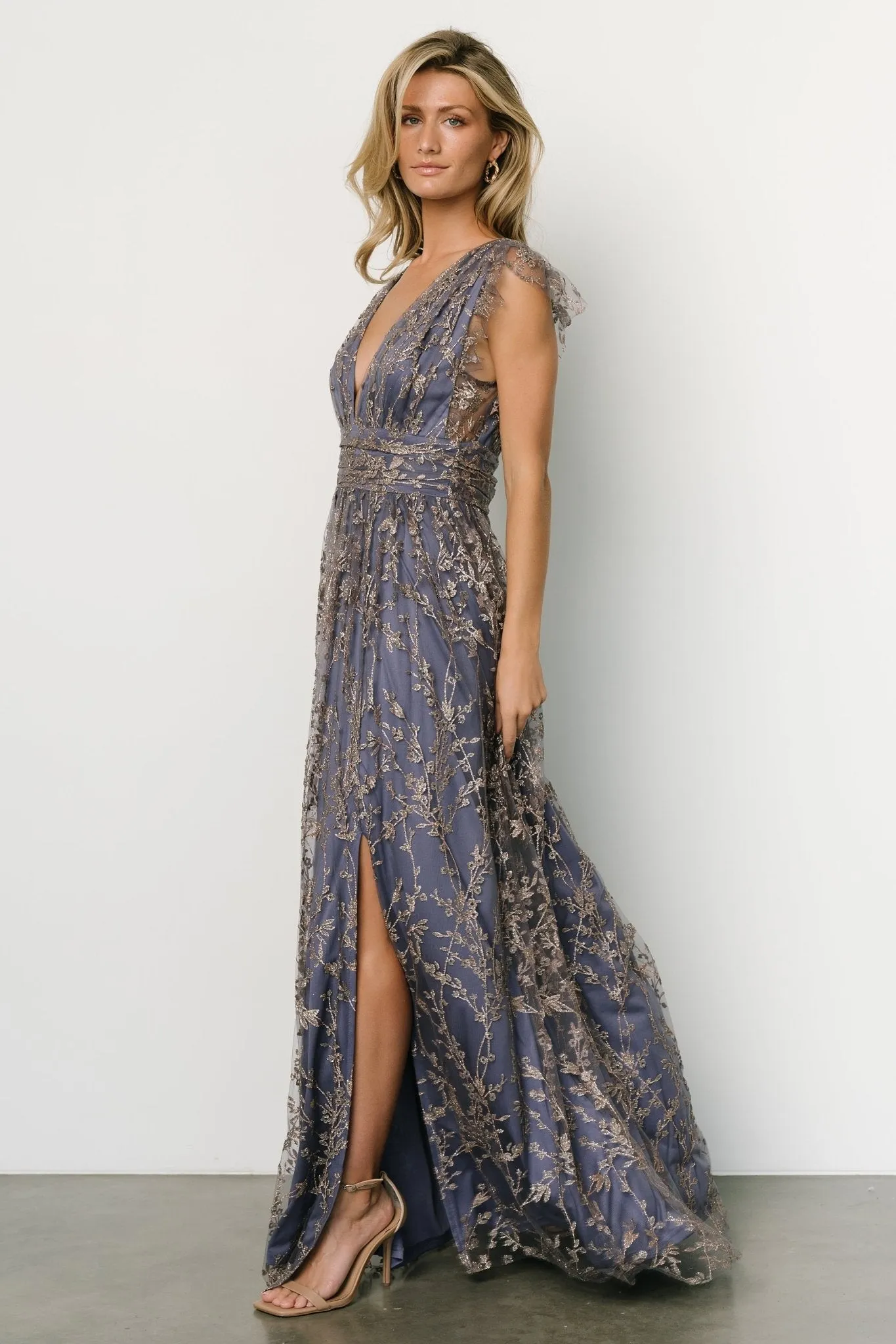 Arlene Shimmer Gown | Blue + Gold sold by Baltic Born product image thumbnail 3