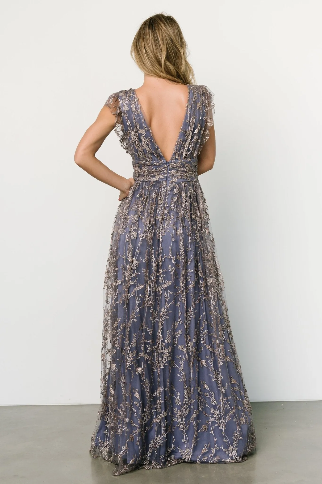 Arlene Shimmer Gown | Blue + Gold sold by Baltic Born product image thumbnail 5
