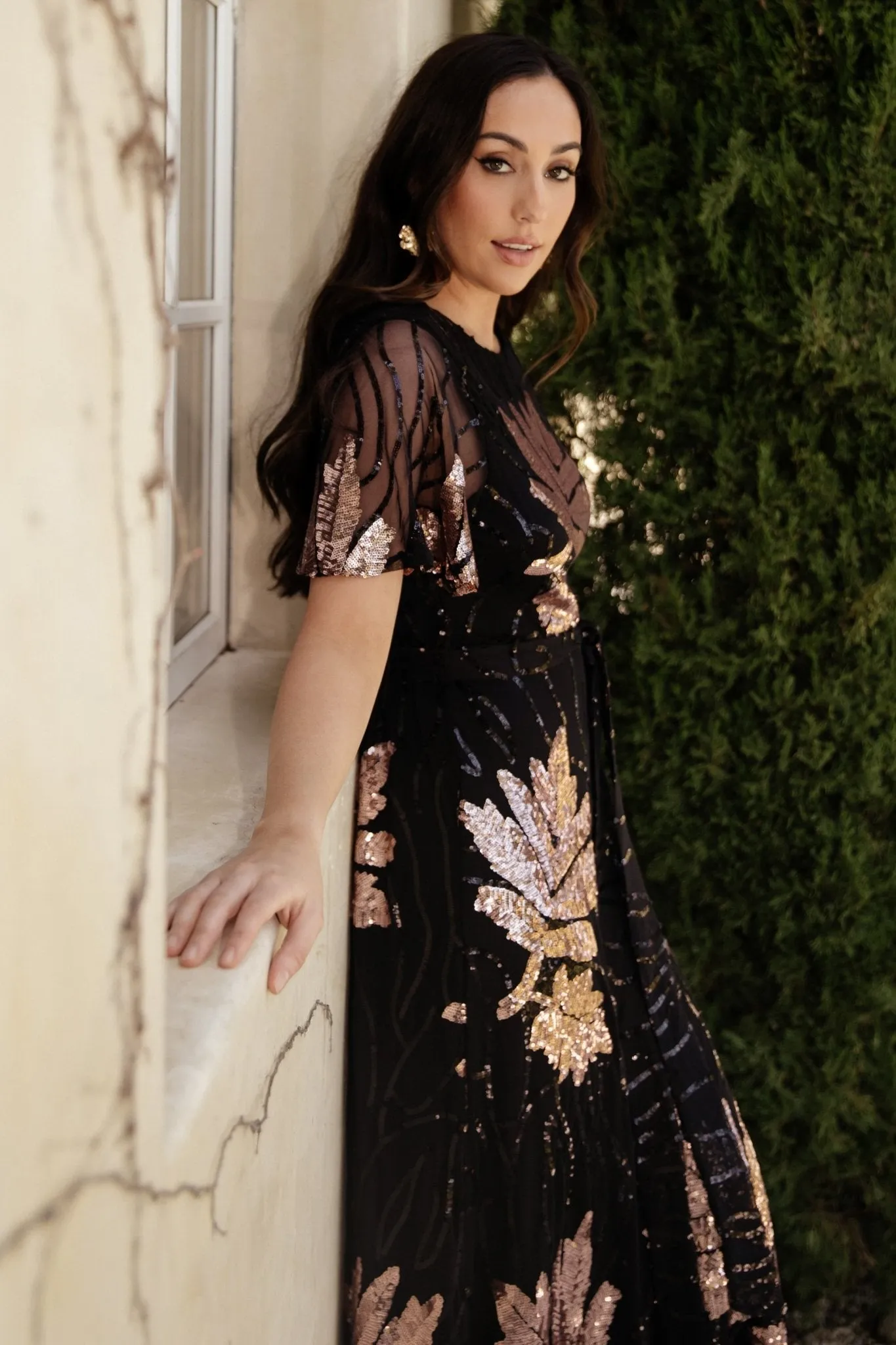 Muse Sequin Maxi Dress | Black + Rose sold by Baltic Born product image thumbnail 3