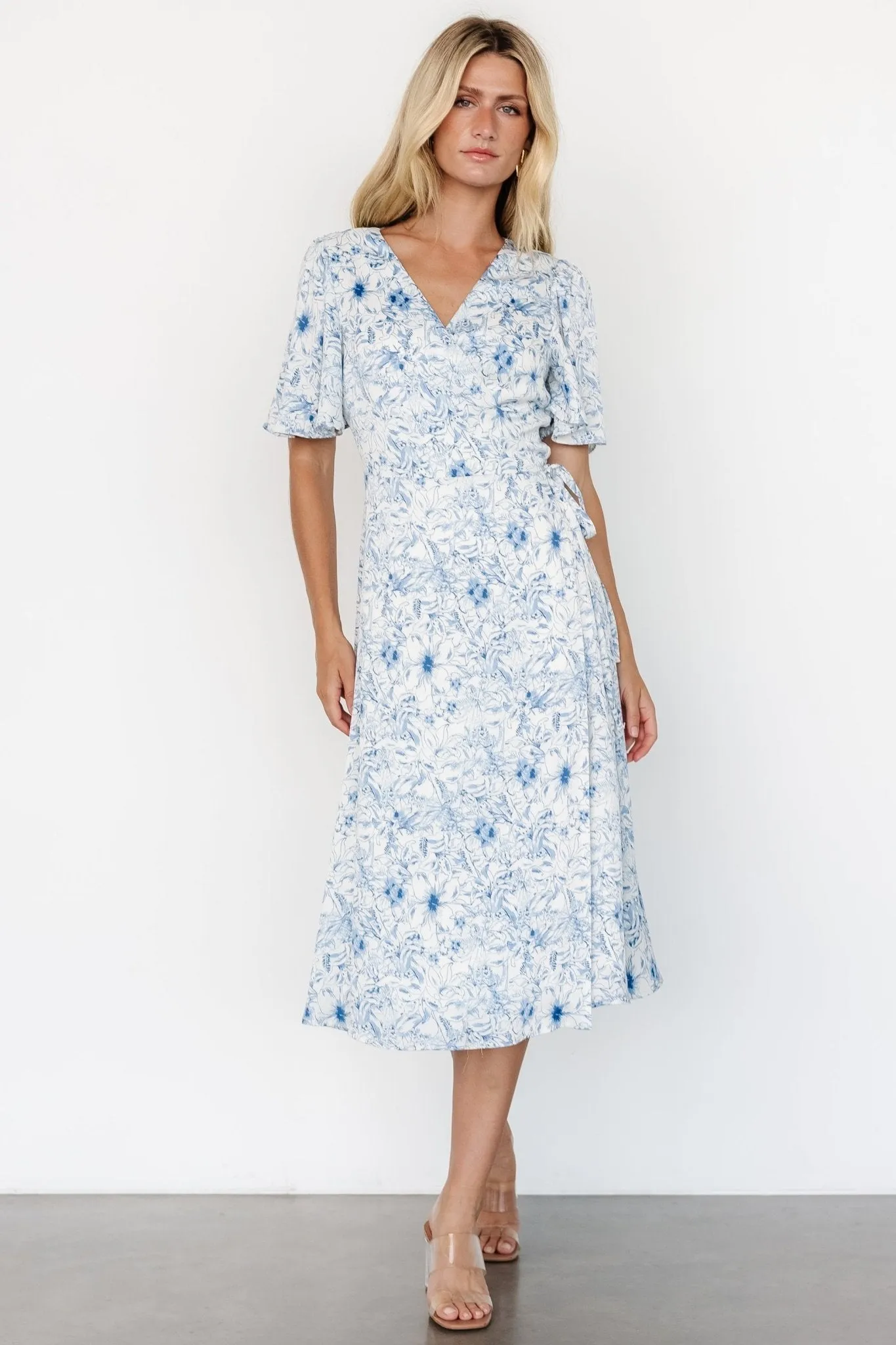 Amelie Wrap Midi Dress | Blue Print sold by Baltic Born