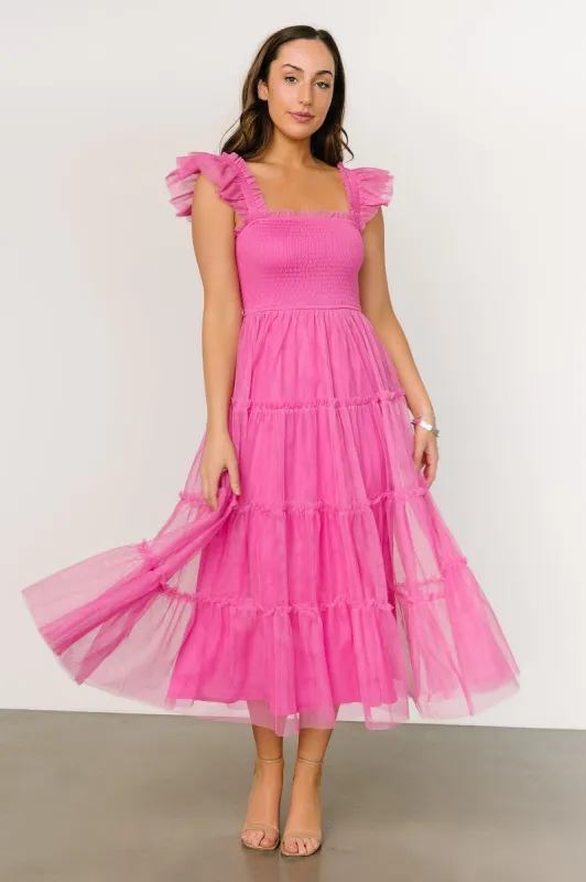Mindi Tulle Midi Dress | Pink sold by Baltic Born
