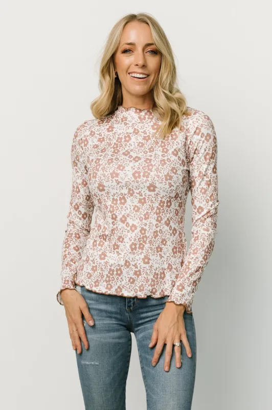 Gale Ribbed Top | Mocha + White sold by Baltic Born