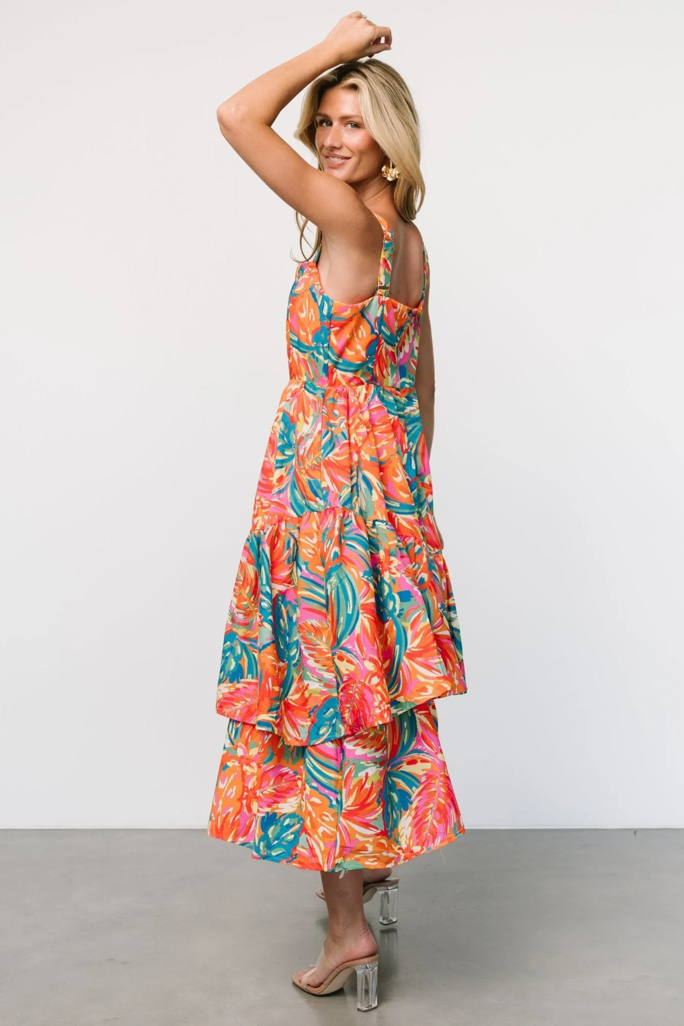 Kitts Tiered Dress | Tropical Print sold by Baltic Born product image thumbnail 3