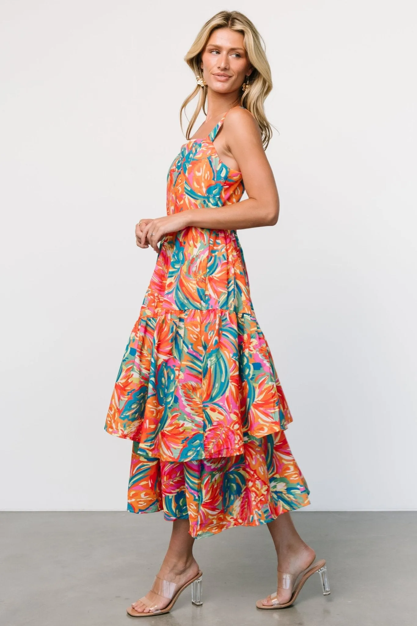 Kitts Tiered Dress | Tropical Print sold by Baltic Born product image thumbnail 4