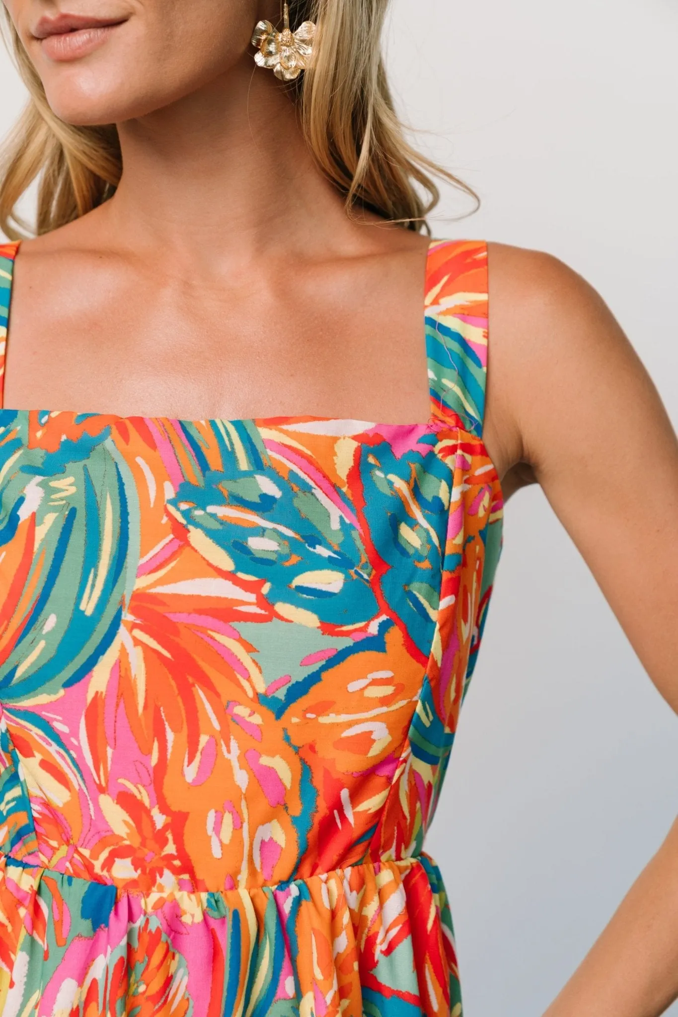 Kitts Tiered Dress | Tropical Print sold by Baltic Born product image thumbnail 2