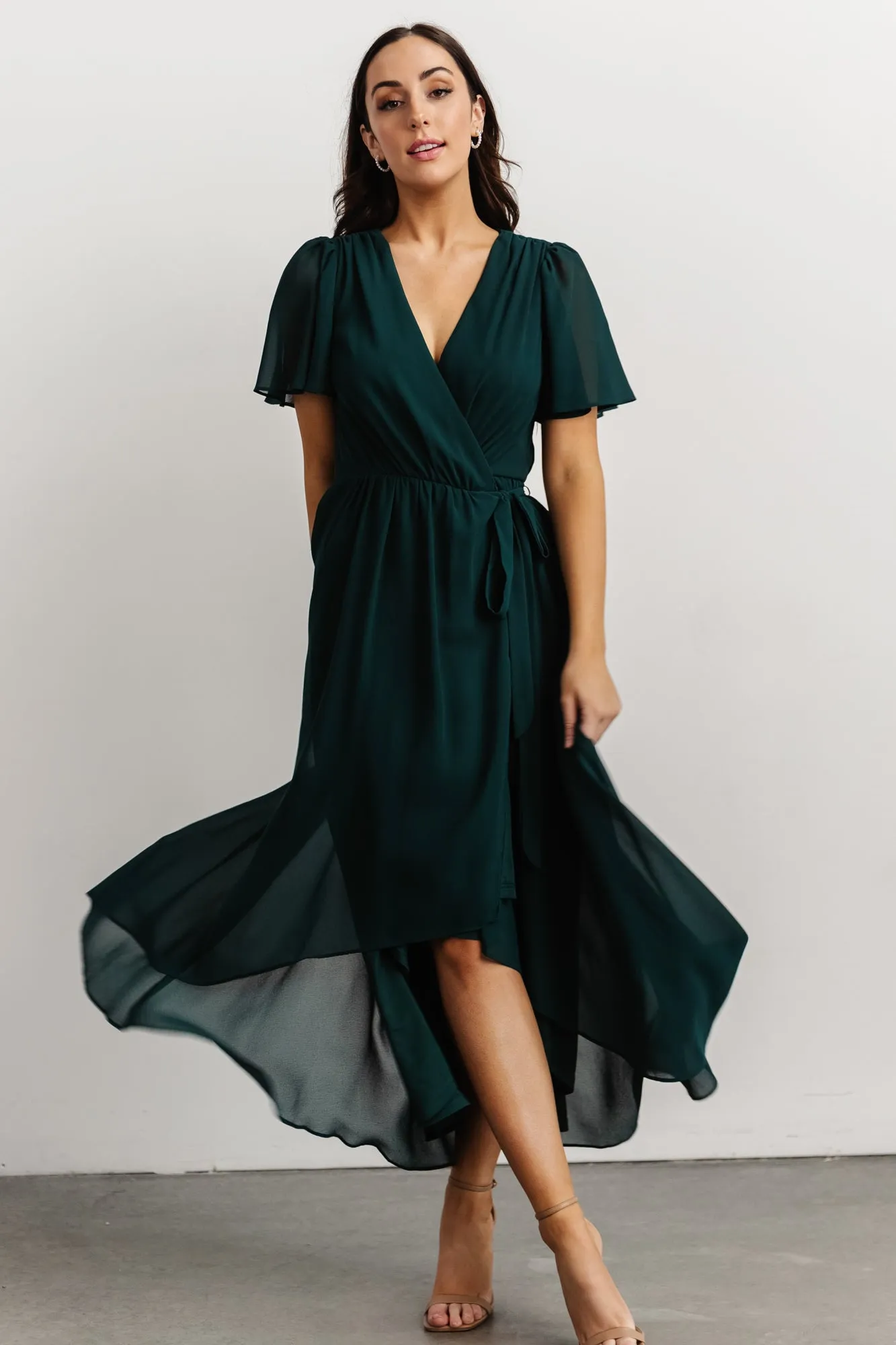 Waverly Wrap Dress | Emerald sold by Baltic Born