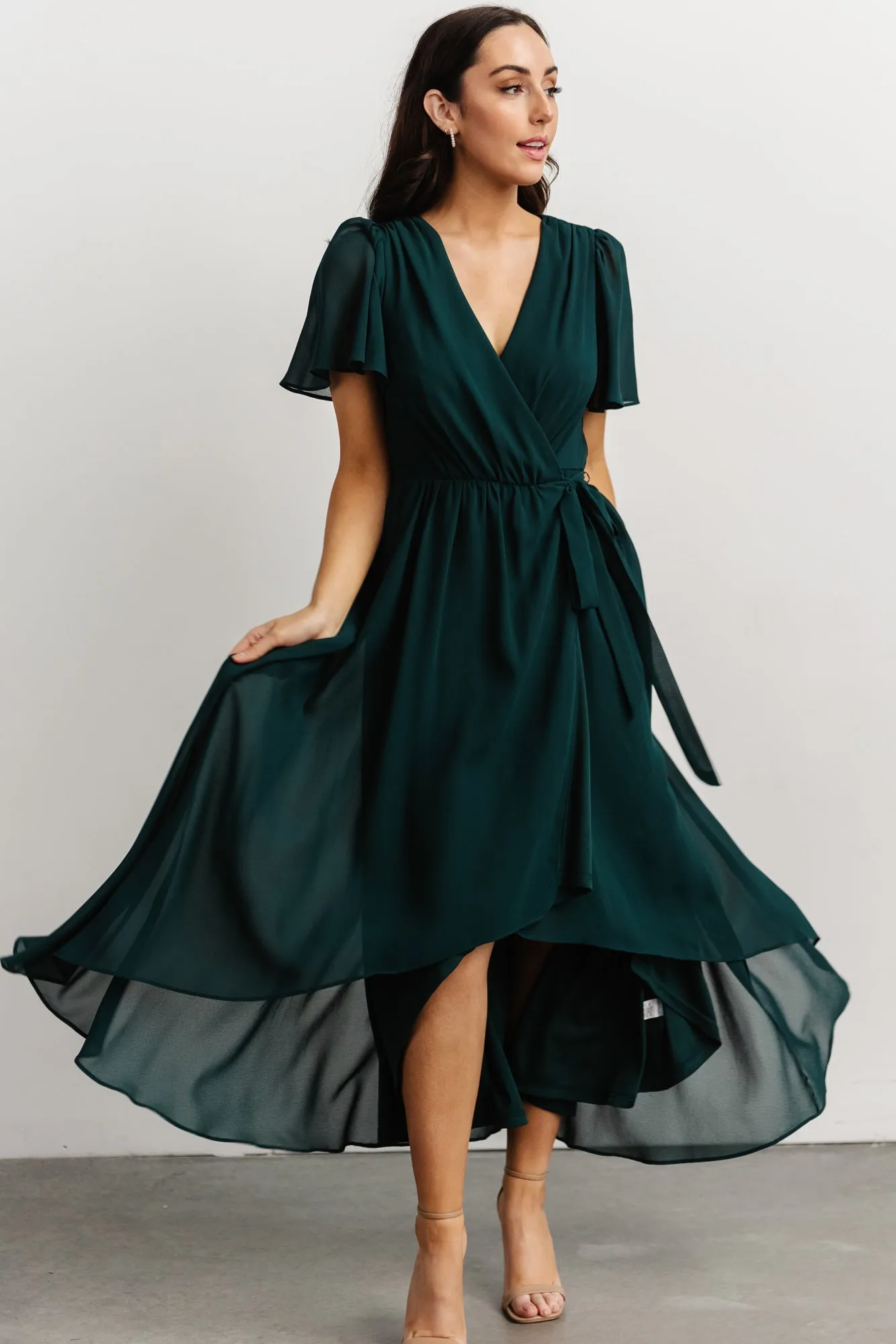 Waverly Wrap Dress | Emerald sold by Baltic Born product image thumbnail 2