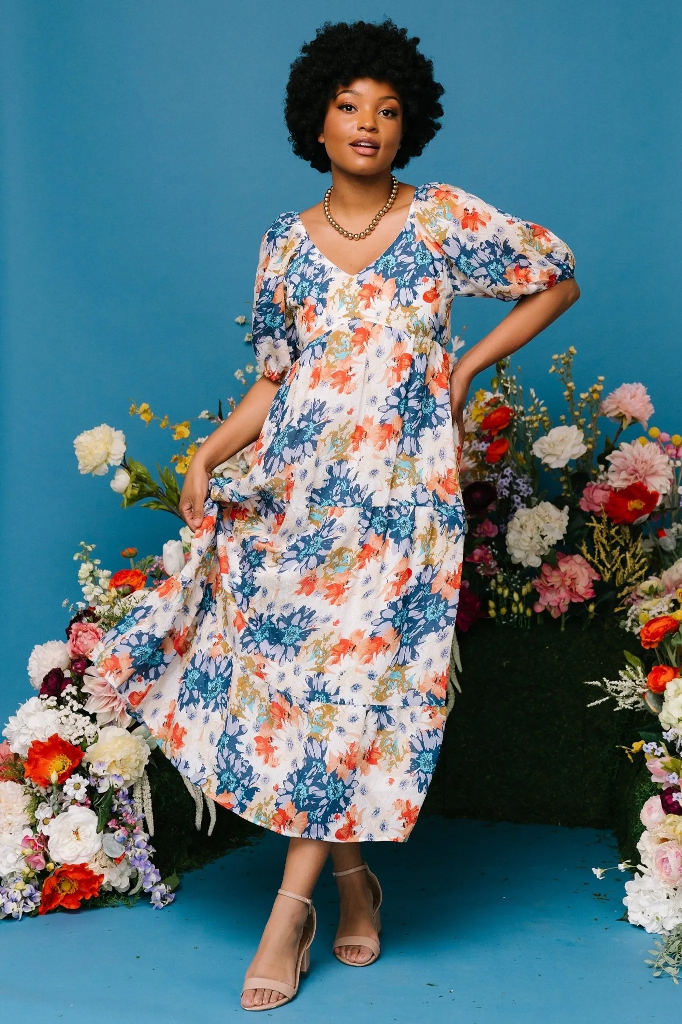 Denton Midi Dress | Blue Multi sold by Baltic Born product image thumbnail 2
