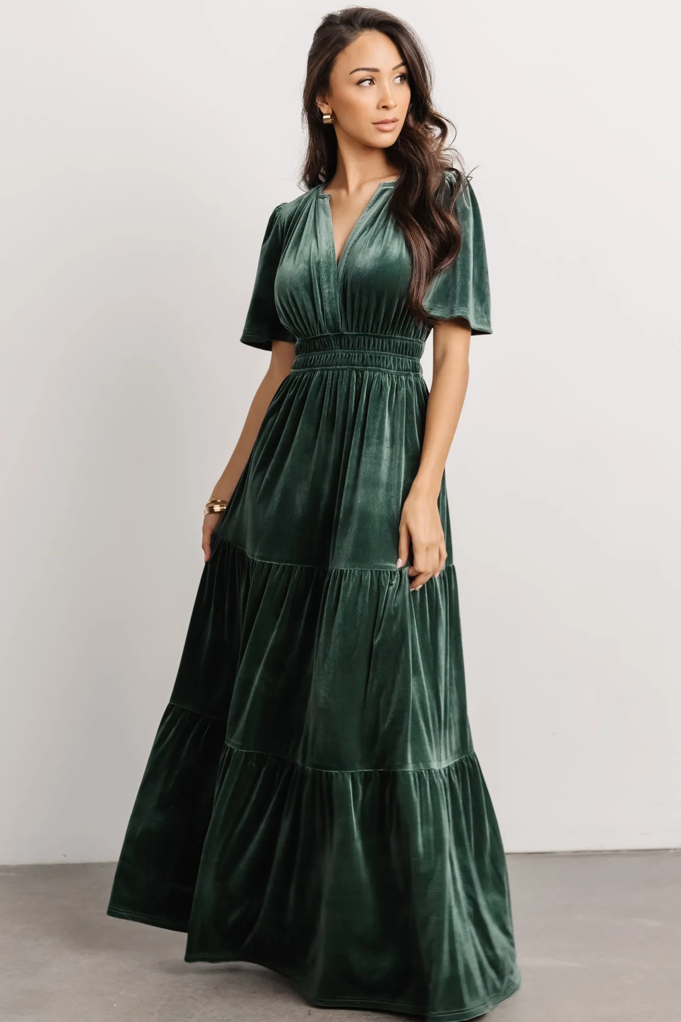 Artemis Velvet Maxi Dress | Deep Lagoon sold by Baltic Born