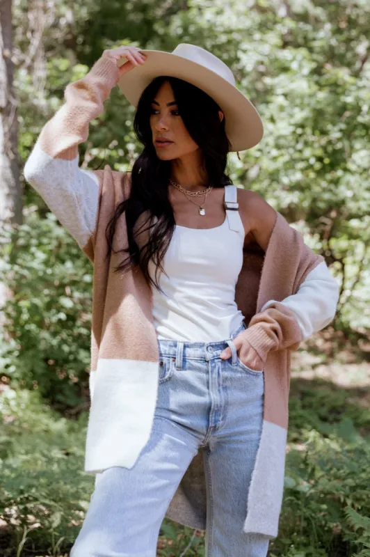 Pierson Color Block Cardigan | Camel sold by Baltic Born