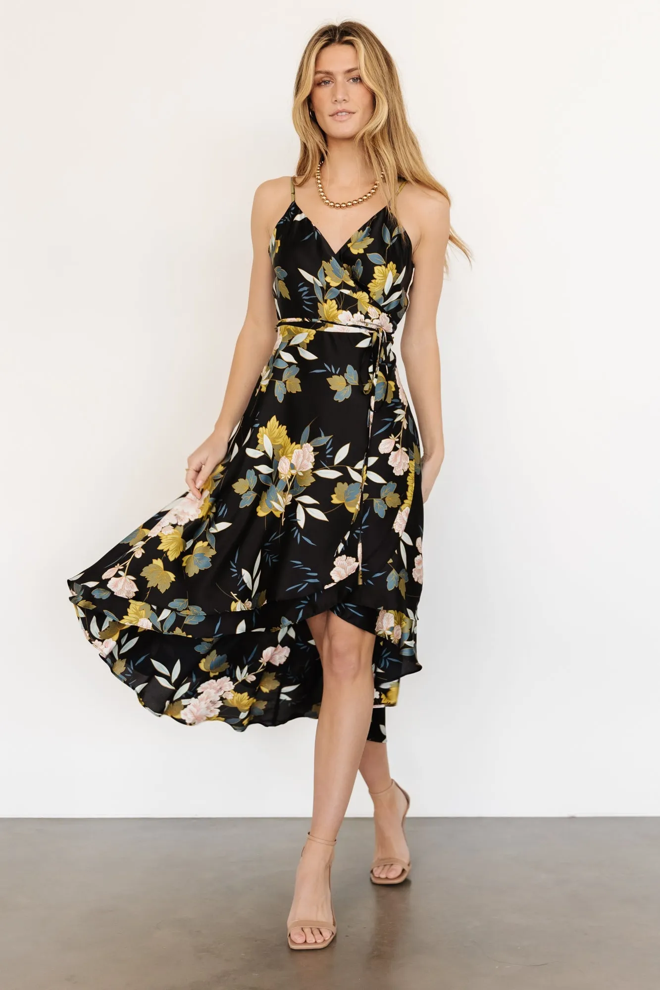 Steffi Tulip Wrap Dress | Midnight Floral sold by Baltic Born product image thumbnail 3