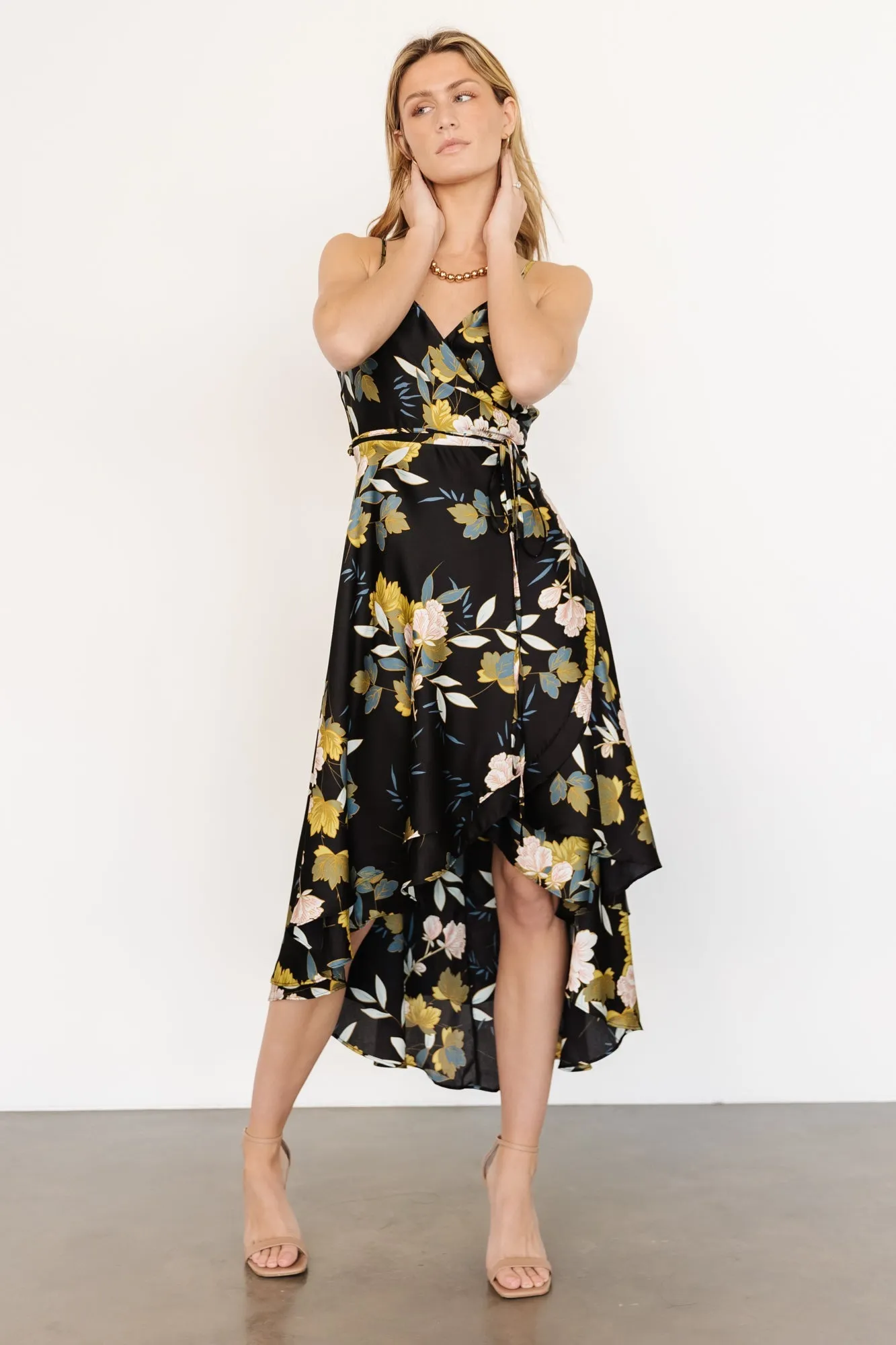 Steffi Tulip Wrap Dress | Midnight Floral sold by Baltic Born product image thumbnail 5