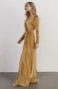 Esmerelda Velvet Wrap Maxi Dress | Gold sold by Baltic Born