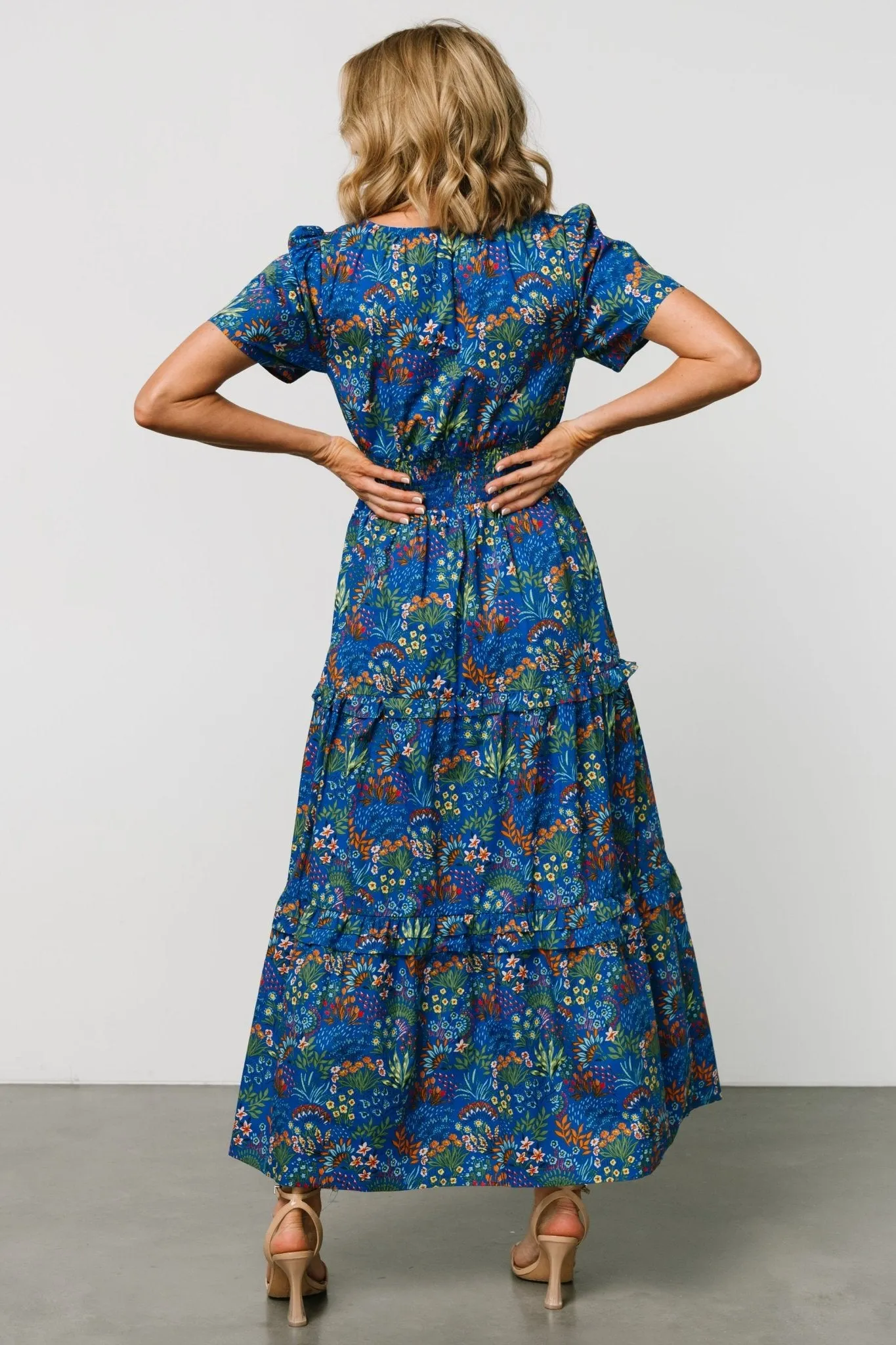 Palmer Tiered Maxi Dress | Cobalt Multi sold by Baltic Born product image thumbnail 5