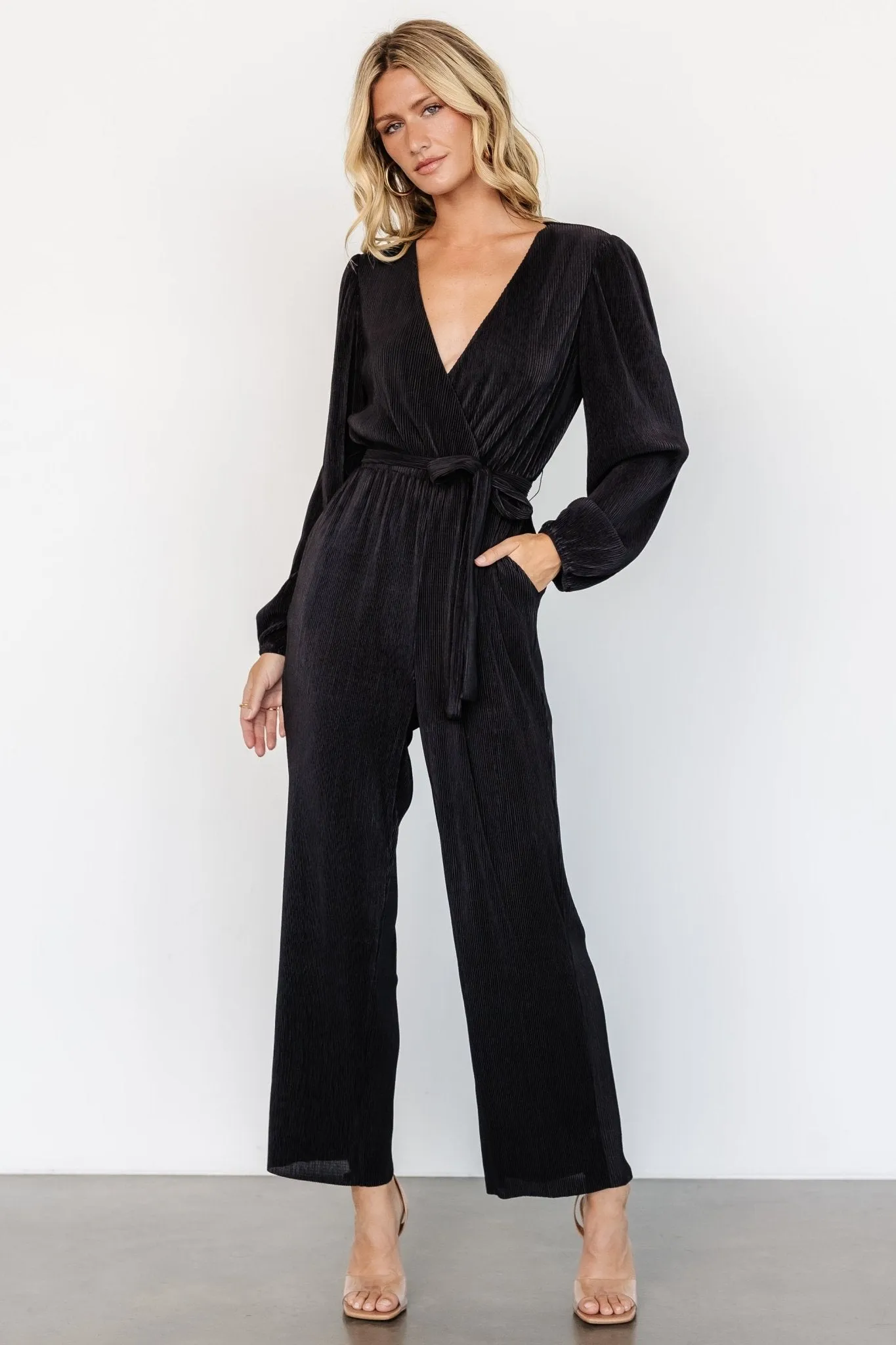 Croft Pleated Jumpsuit | Black sold by Baltic Born