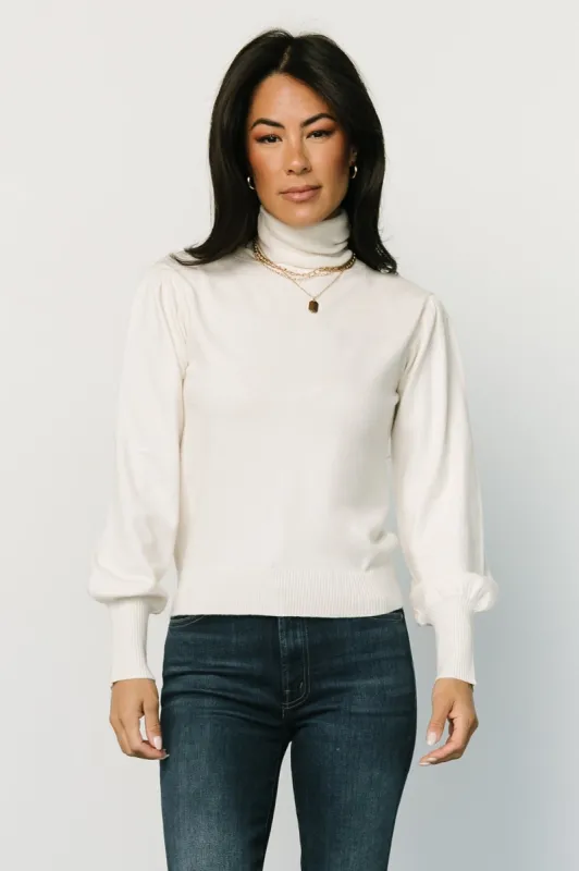 Danica Turtleneck Knit Top | Ivory sold by Baltic Born
